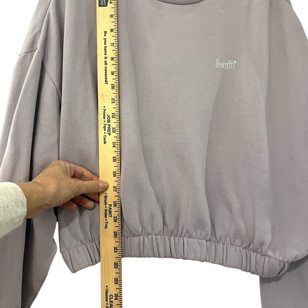 Levi’s Cropped Pullover Sweatshirt Lilac Purple Boxy Streetwear Women’s L - Picture 8 of 10